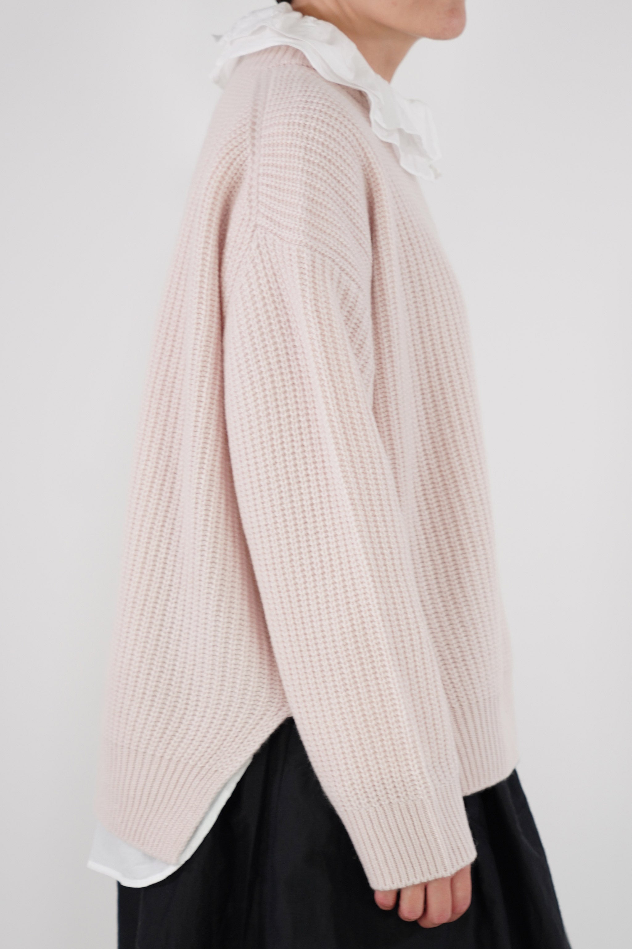 vm39xk01 fine cashmere big pullover white peach