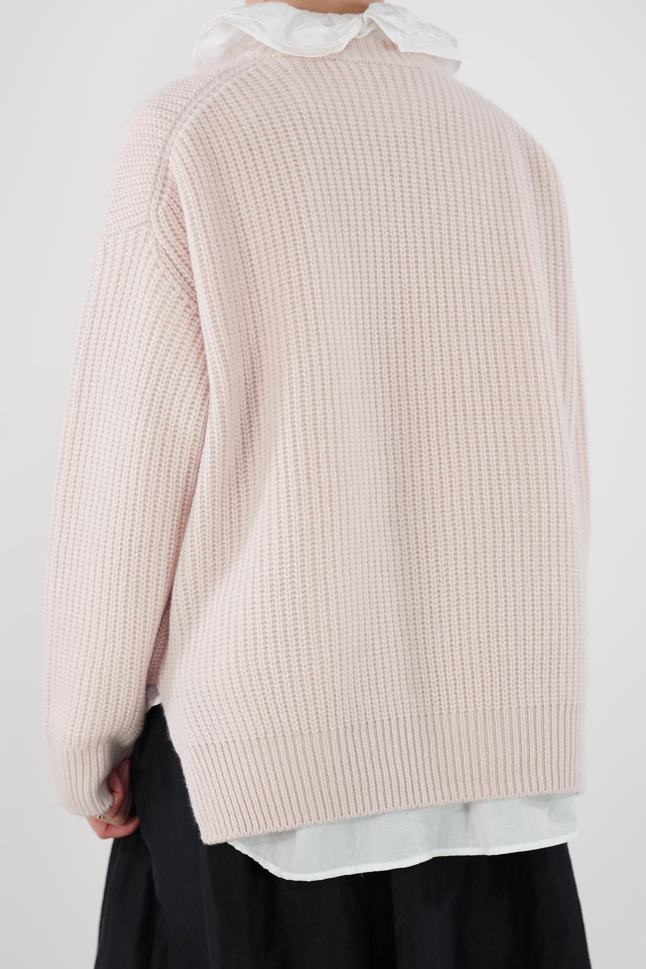vm39xk01 fine cashmere big pullover white peach