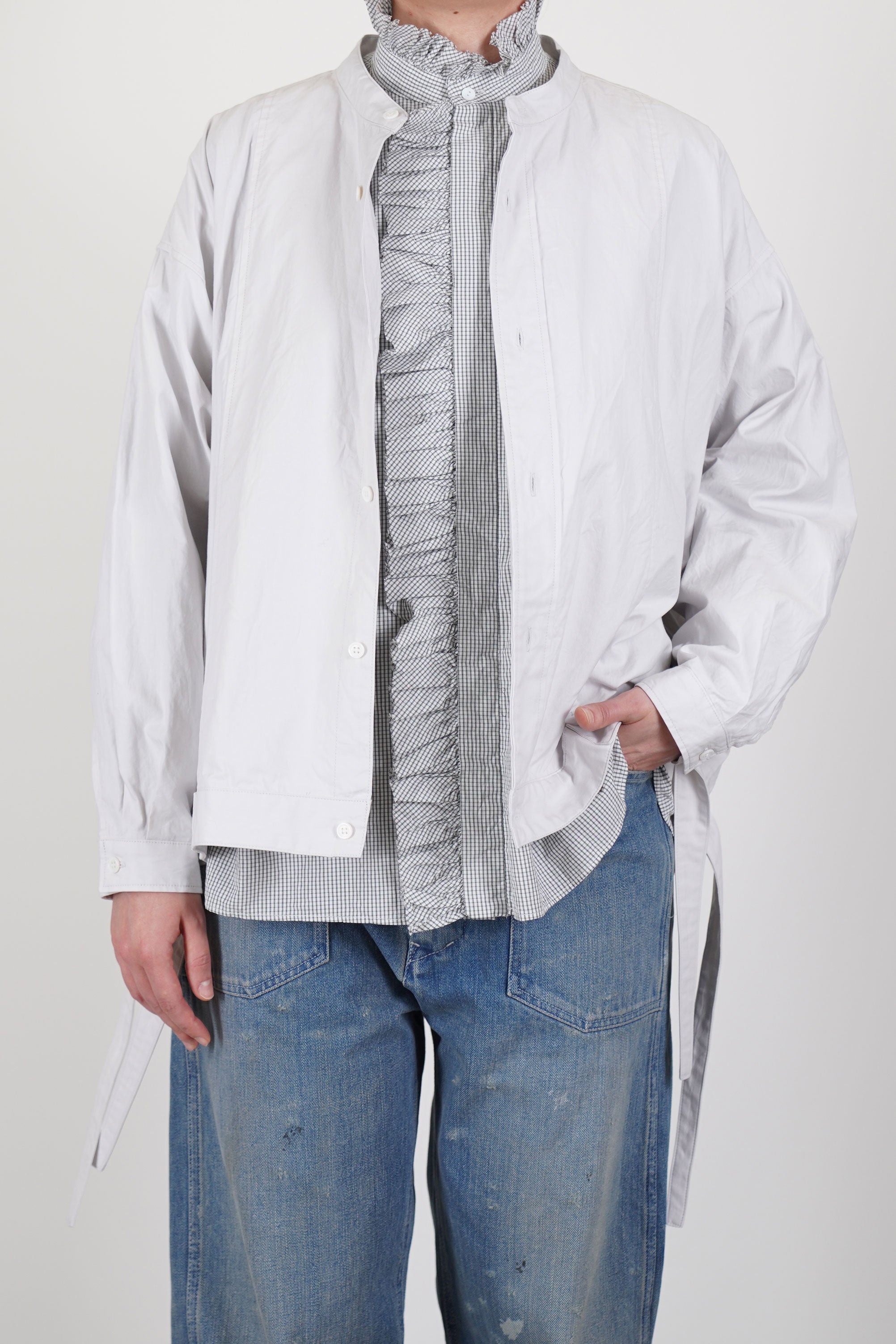 side string blouson shirt chalk white ym43qs01