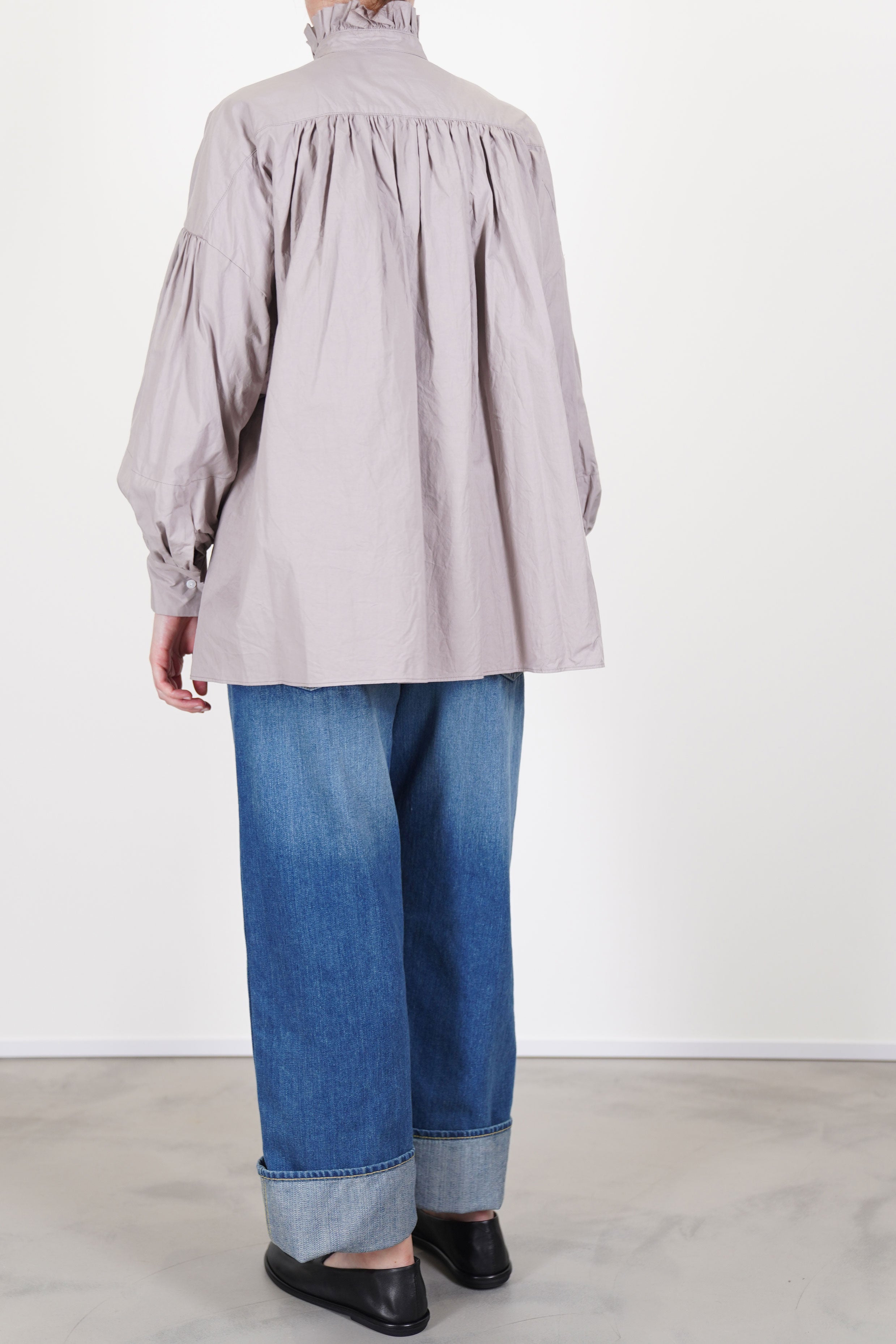 band collar shirt grayish rose ym43qs02