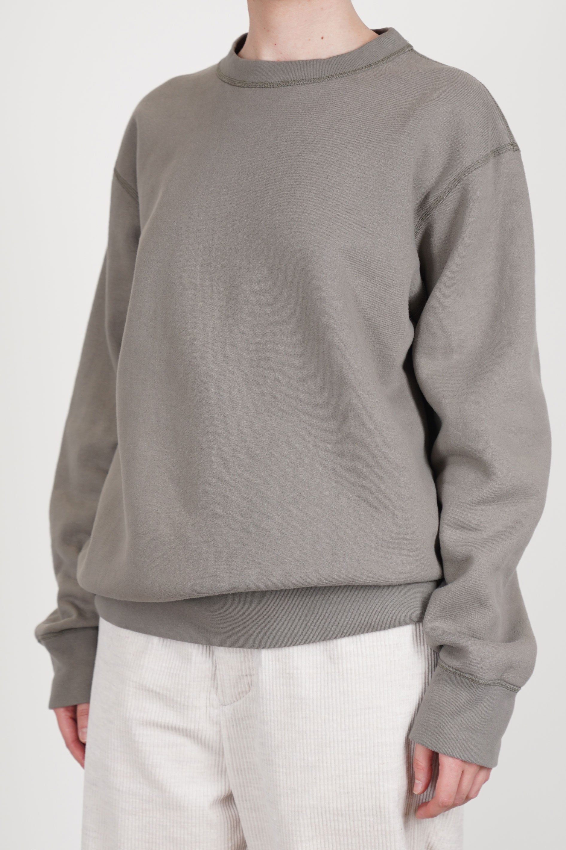 toujours crew neck pullover grayish sage fm43xc10