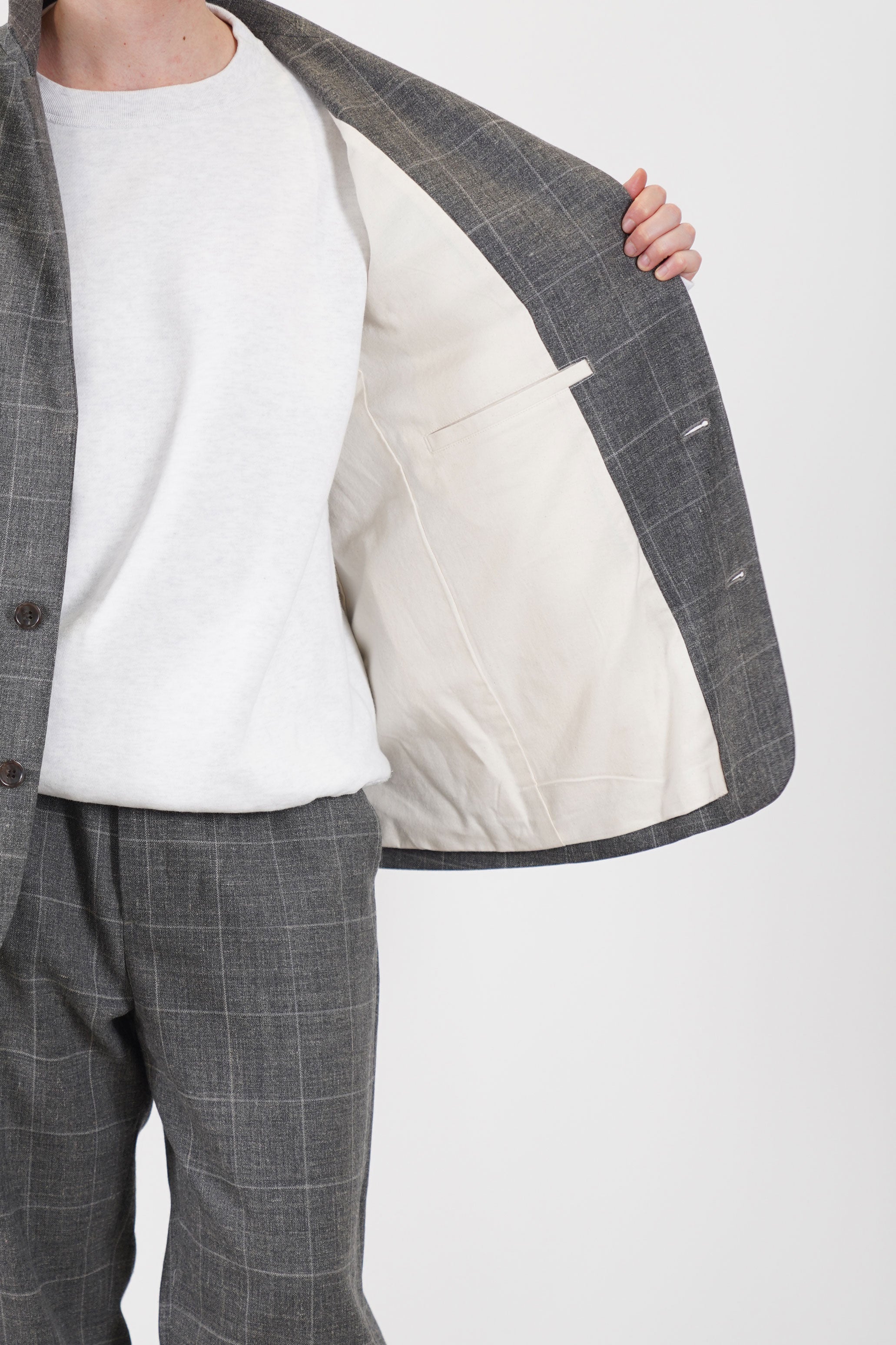 oversized sack jacket wool linen grey tm43oj02