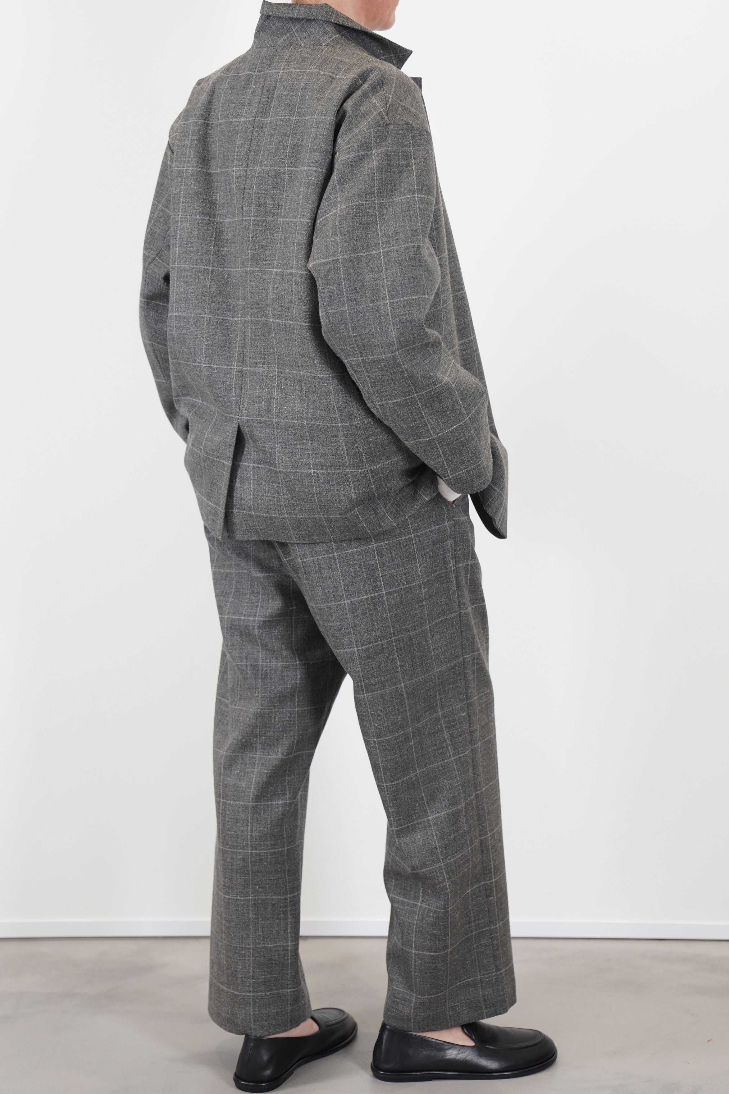 oversized sack jacket wool linen grey tm43oj02