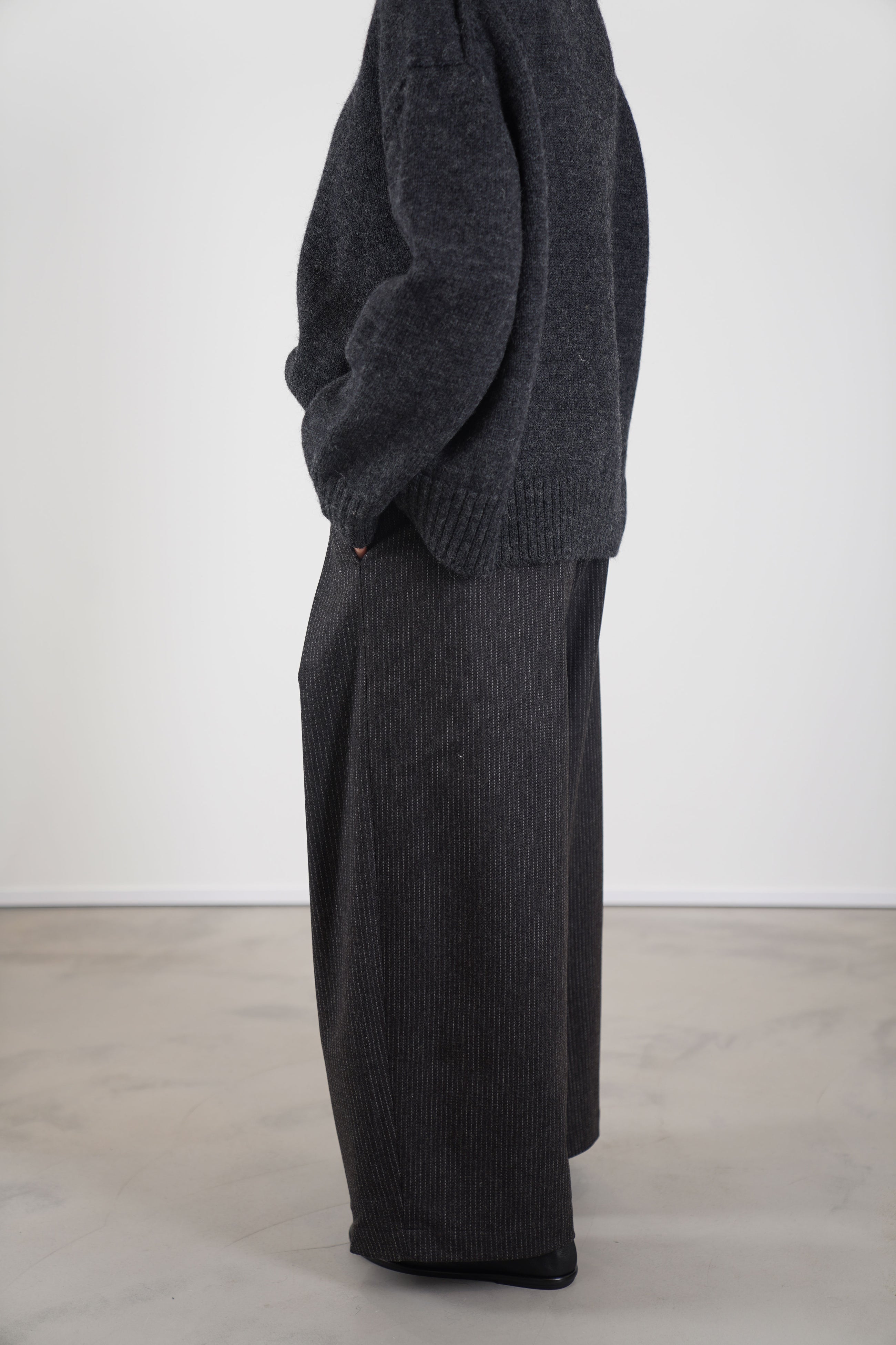 wd-115-cp woolen kassel trousers cacao pinstripe