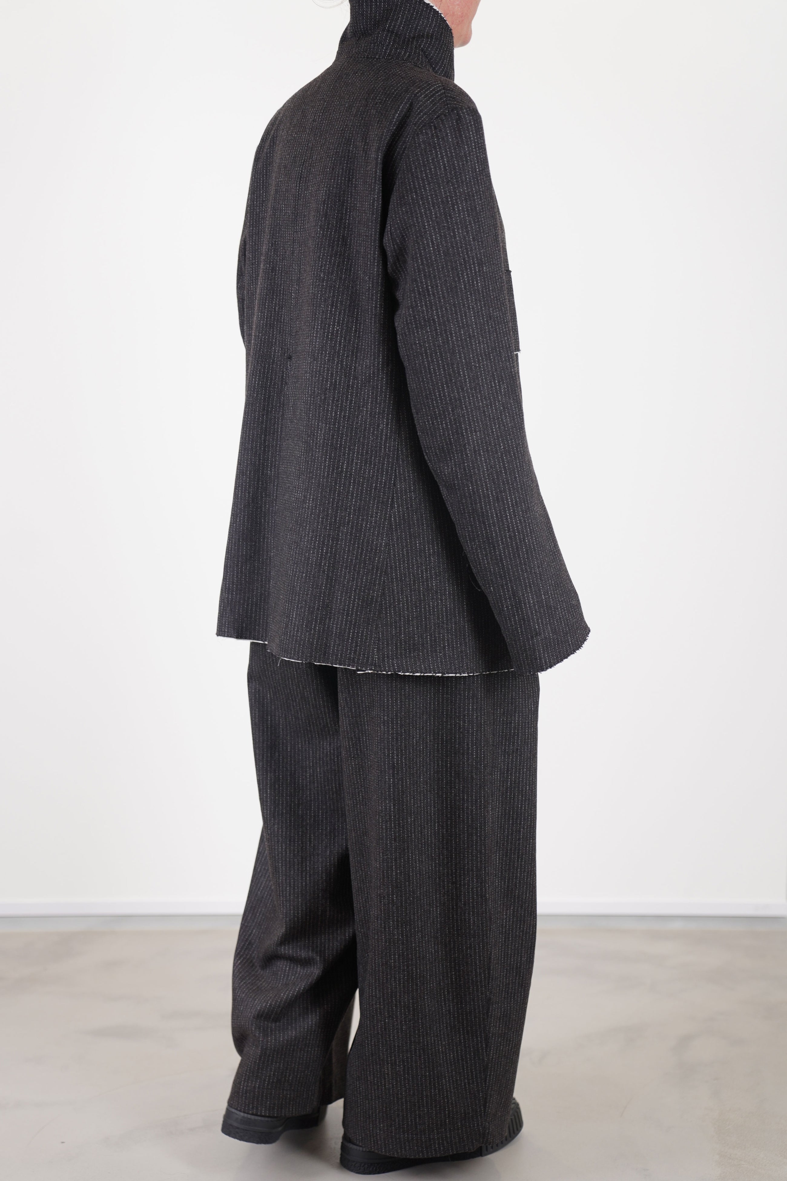 wd-111-cp woolen stanhope jacket cacao pinstripe