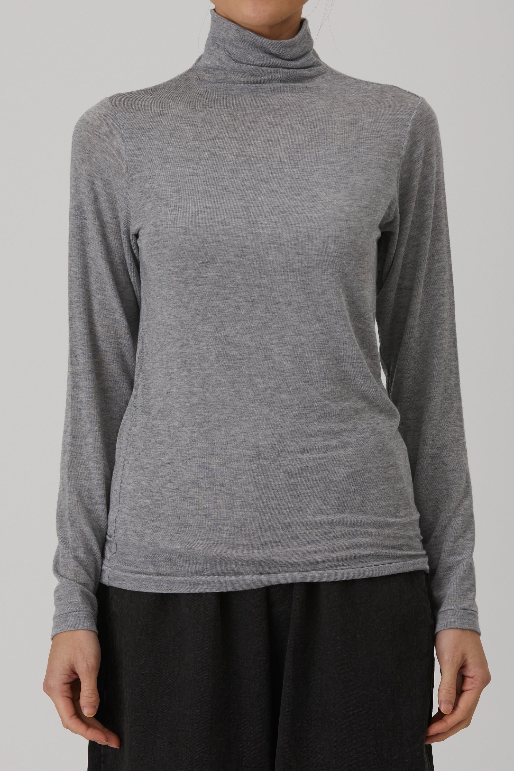 jersey turtleneck pullover grey