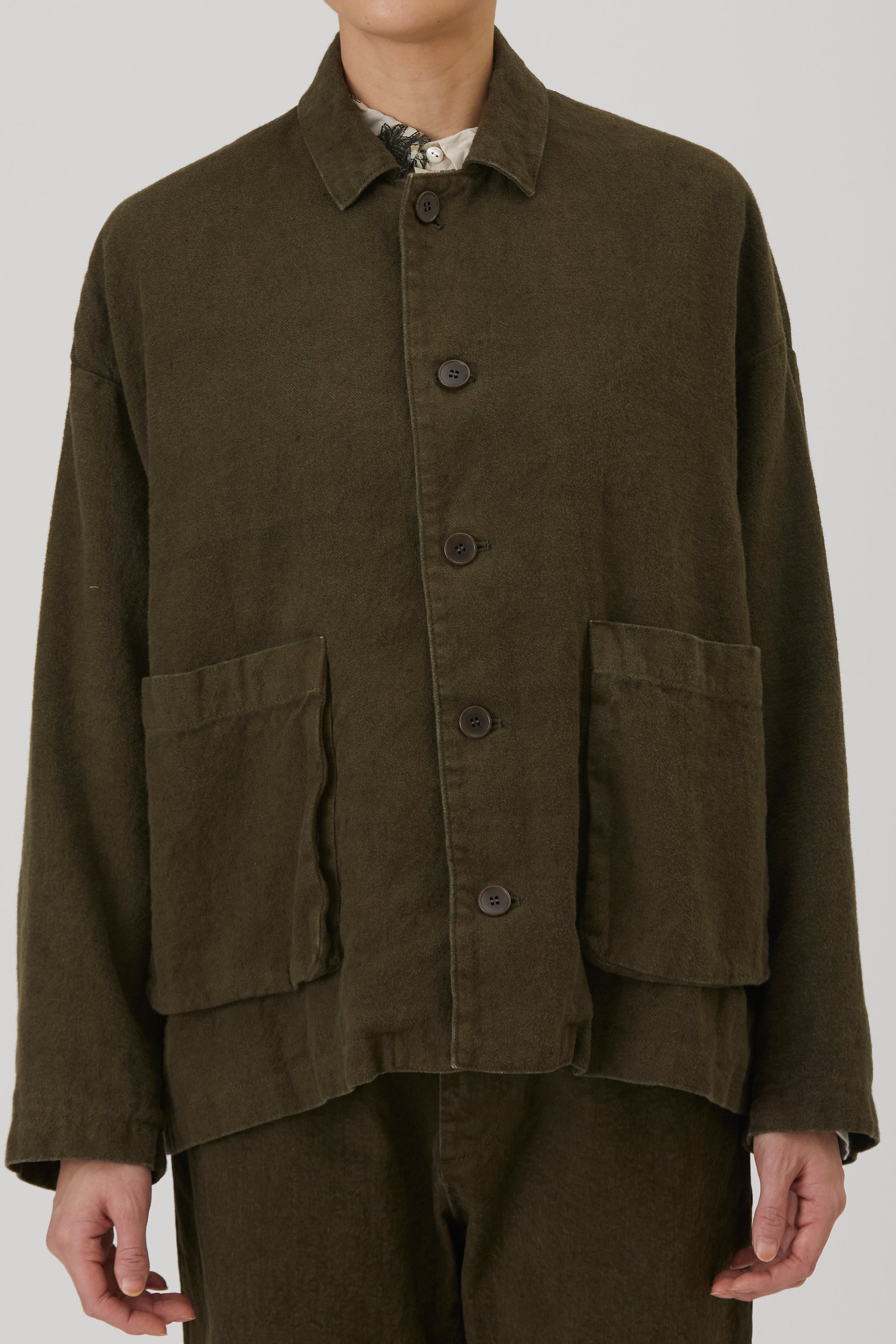 relaxed coverall jacket khaki