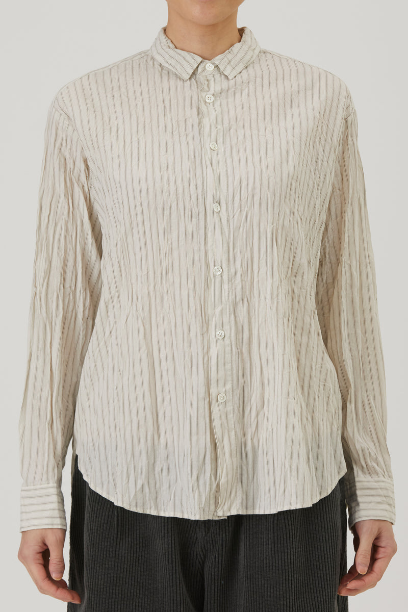 dobby stripe standard shirt ivory