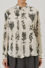 relaxed herbal print shirt ivory
