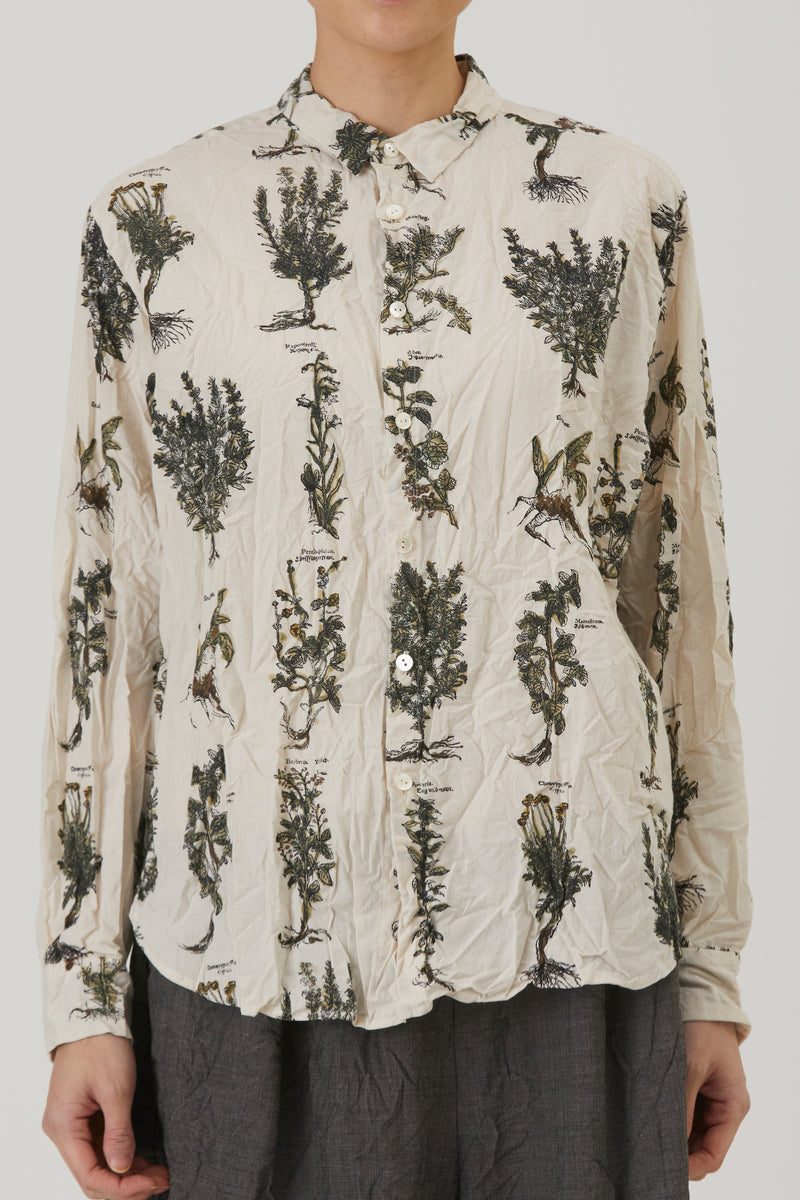 relaxed herbal print shirt ivory