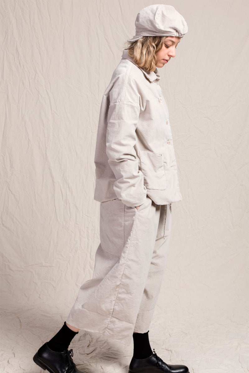 wide trousers velvet oatmeal
