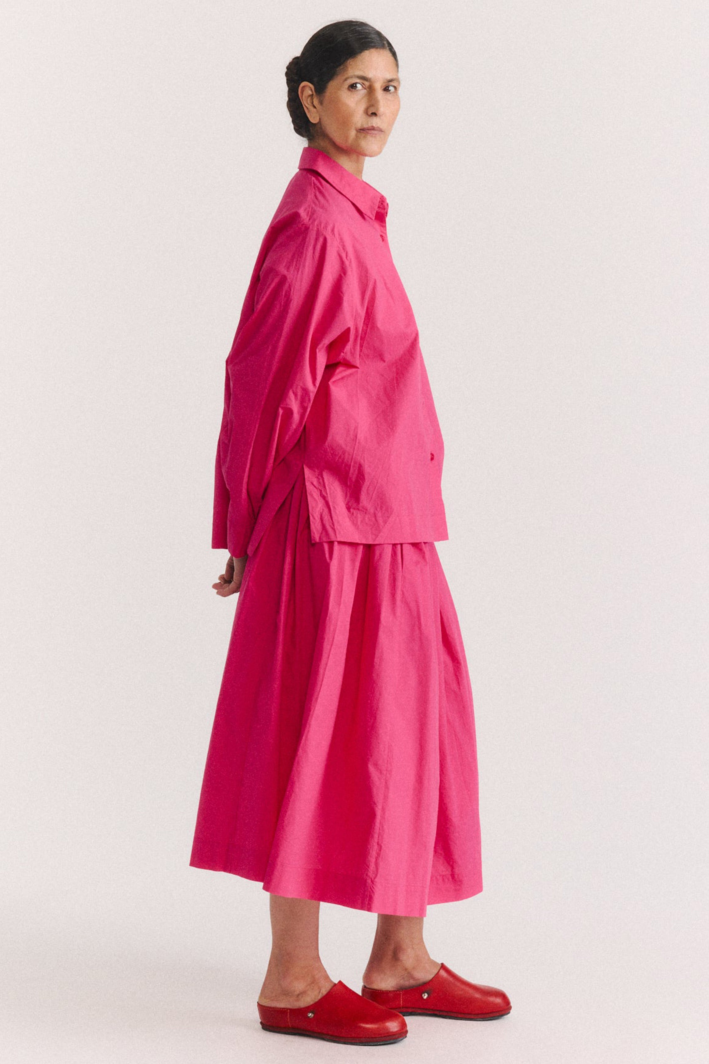 simple rideaux skirt light cotton shock