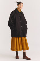 triangle coat heavy cashmere dark brown