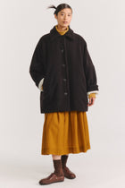 triangle coat heavy cashmere dark brown