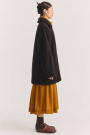 triangle coat heavy cashmere dark brown