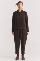 pwet jacket wool cashmere brown check