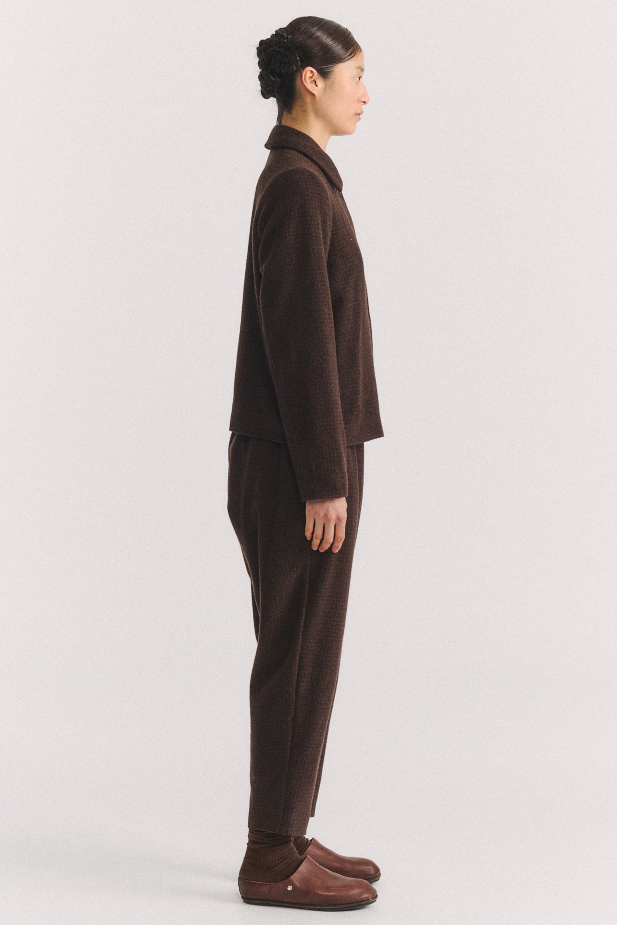 zwag pant wool cashmere brown check