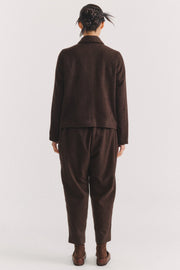 pwet jacket wool cashmere brown check
