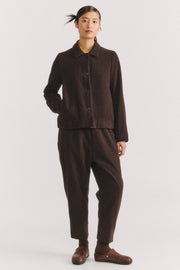pwet jacket wool cashmere brown check