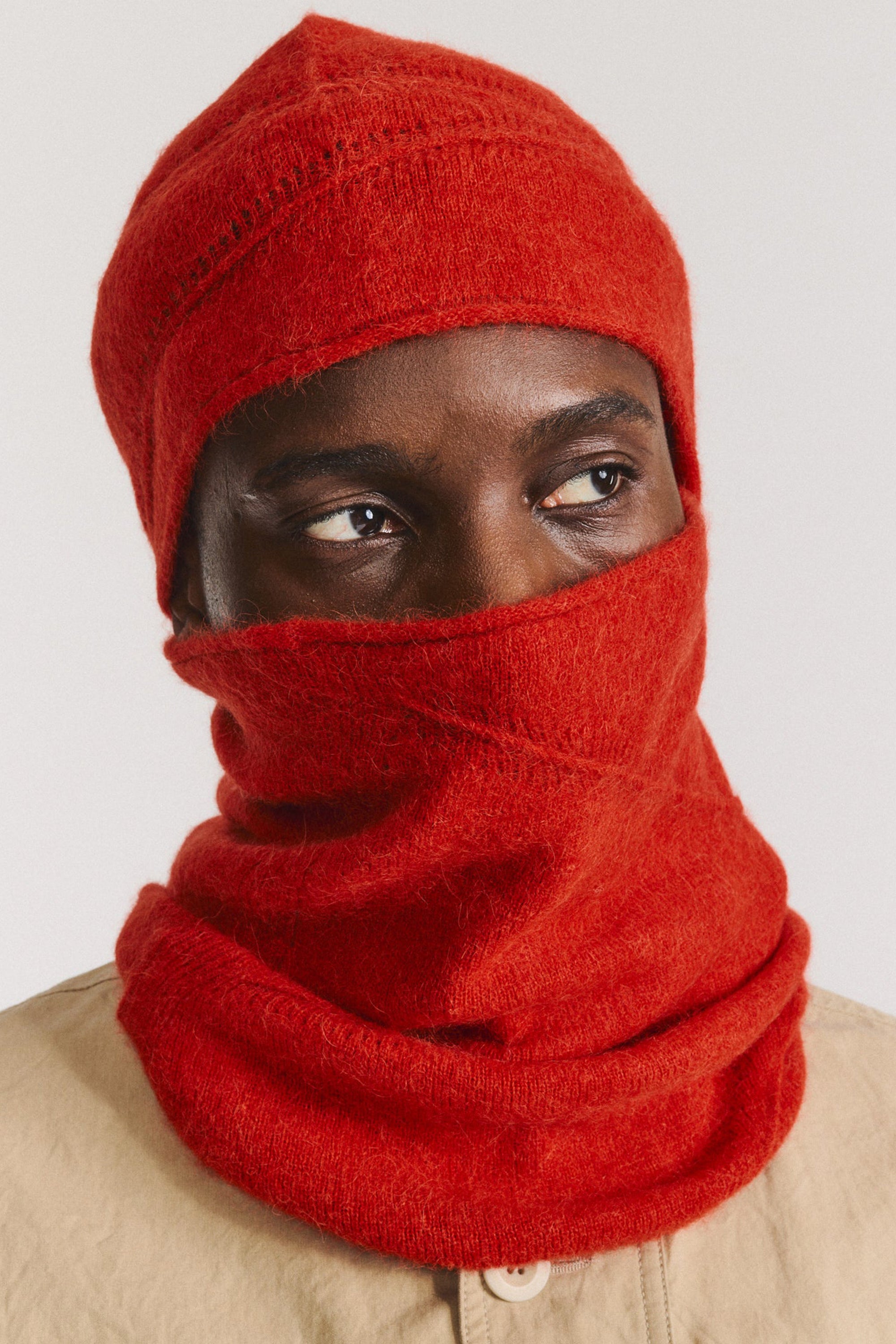 neck gaiter wool sangerine