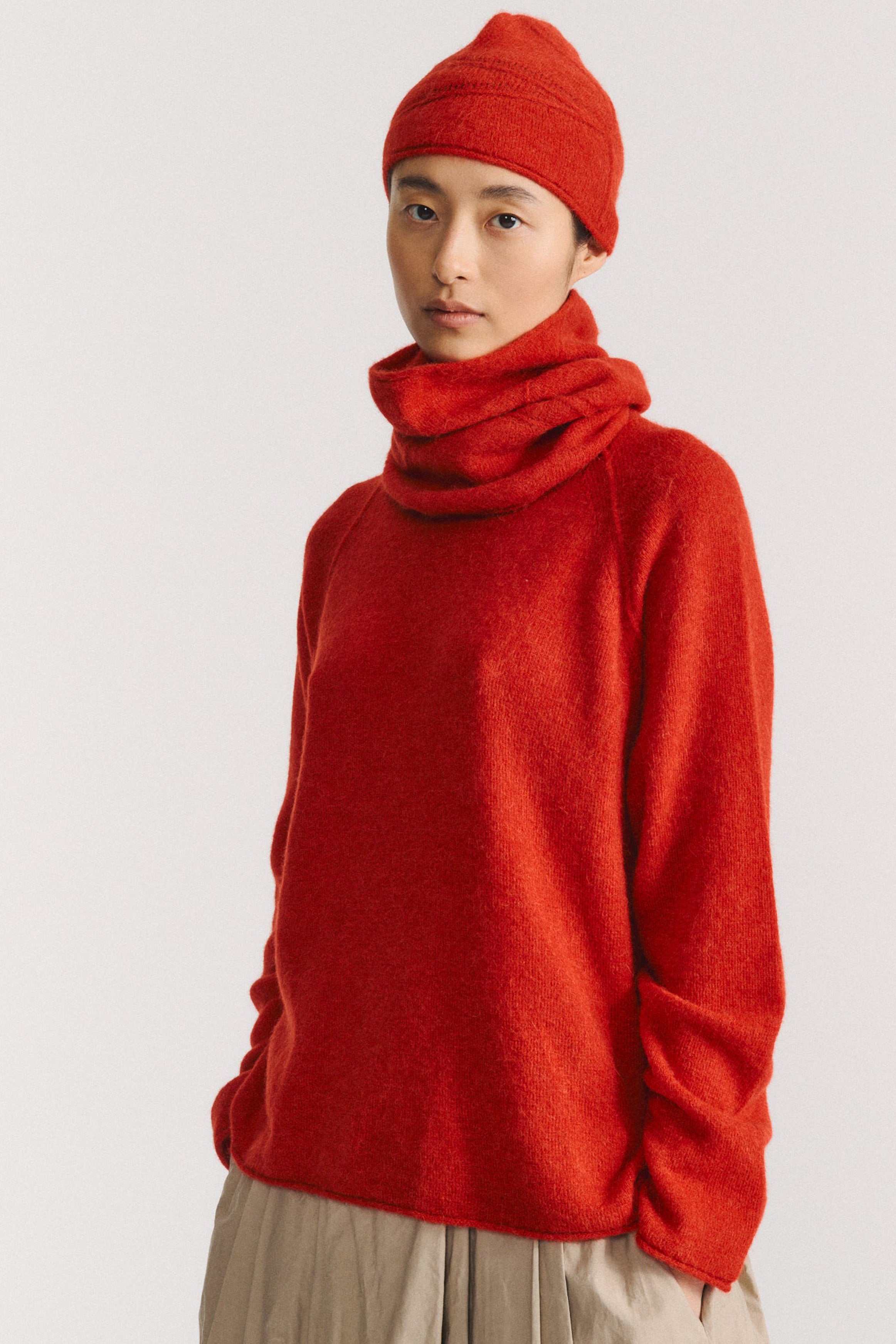 neck gaiter wool sangerine