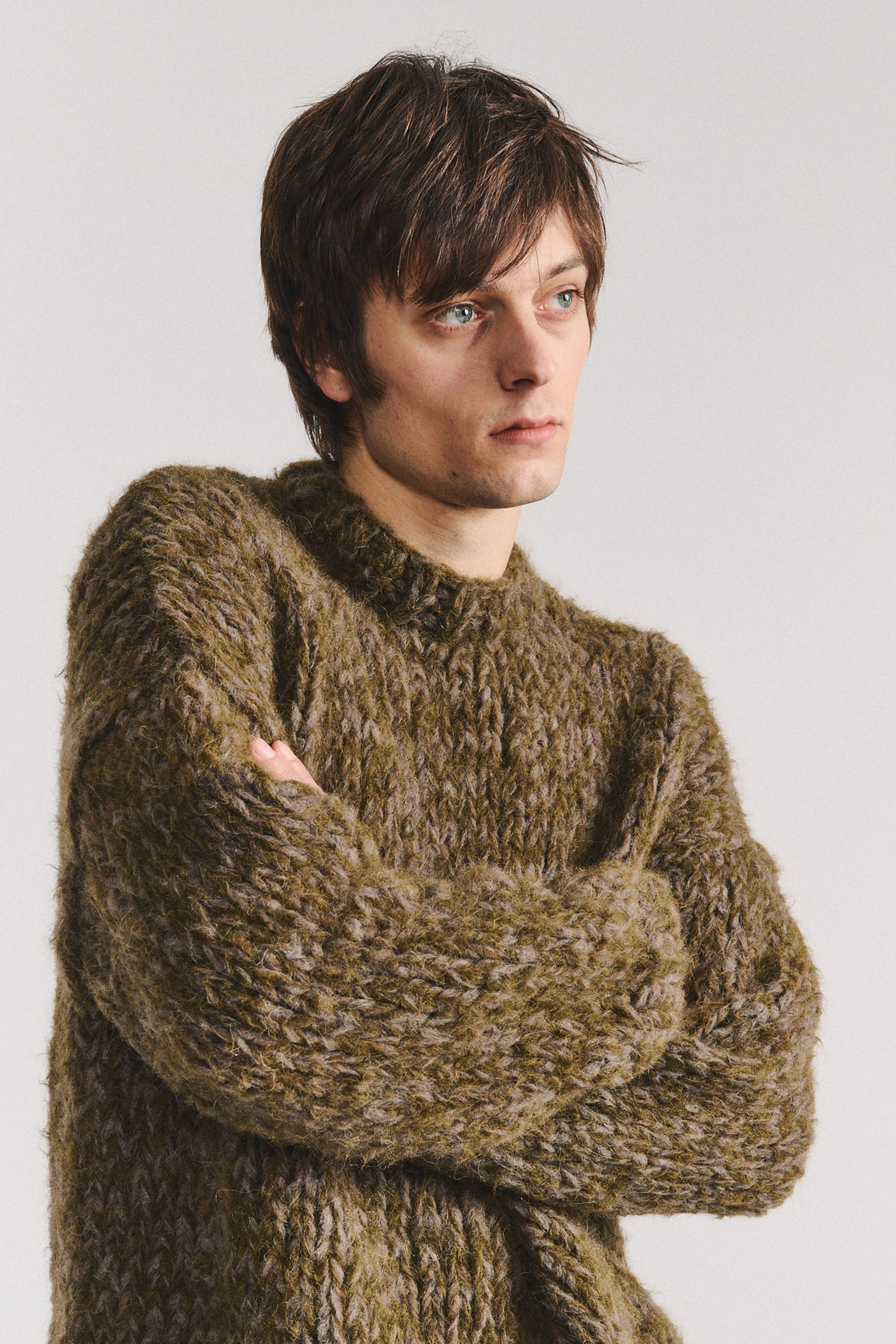 wei jumper wool grey/dark green