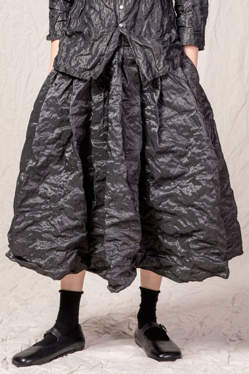 pleated long skirt tm anthracite