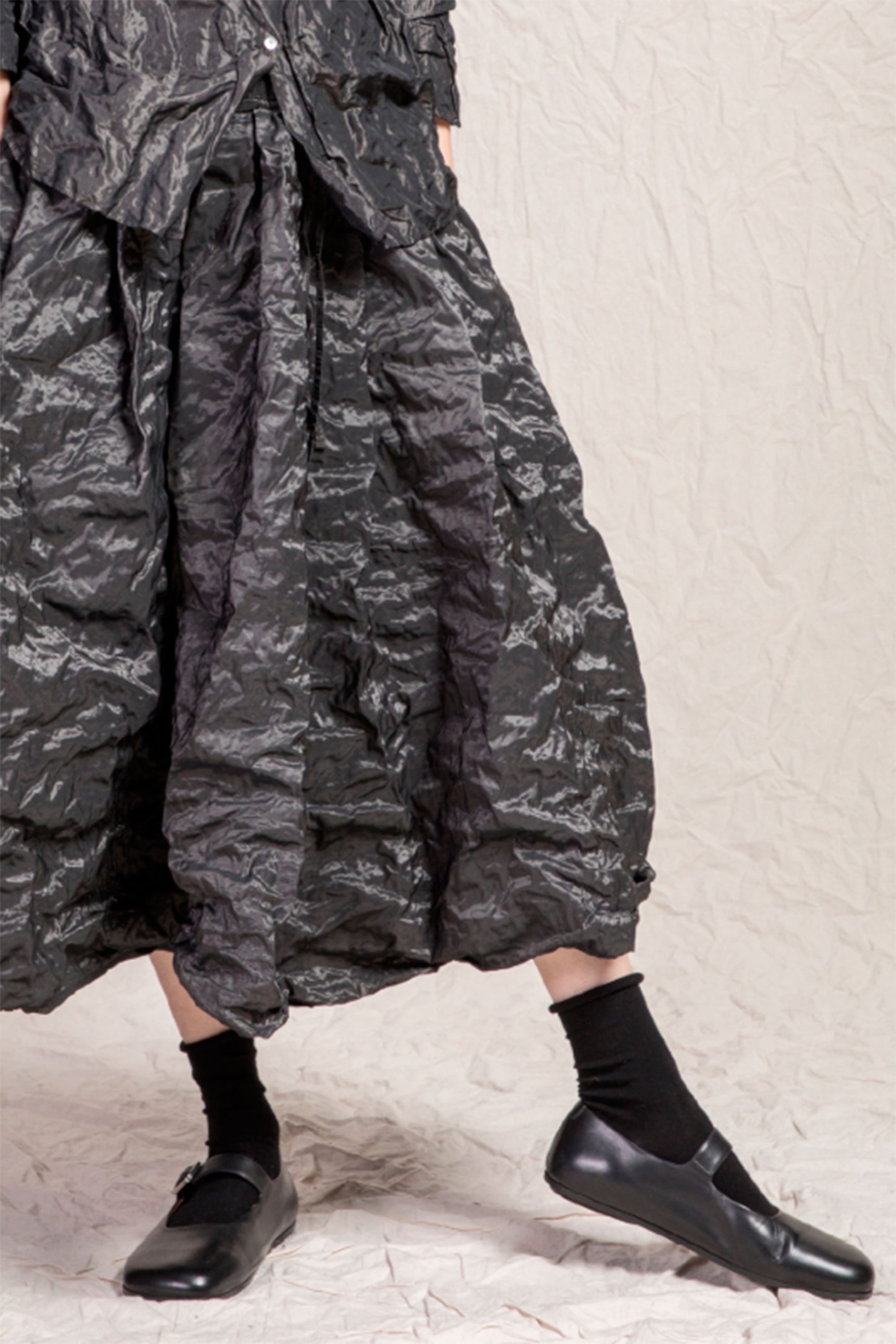 pleated long skirt tm anthracite