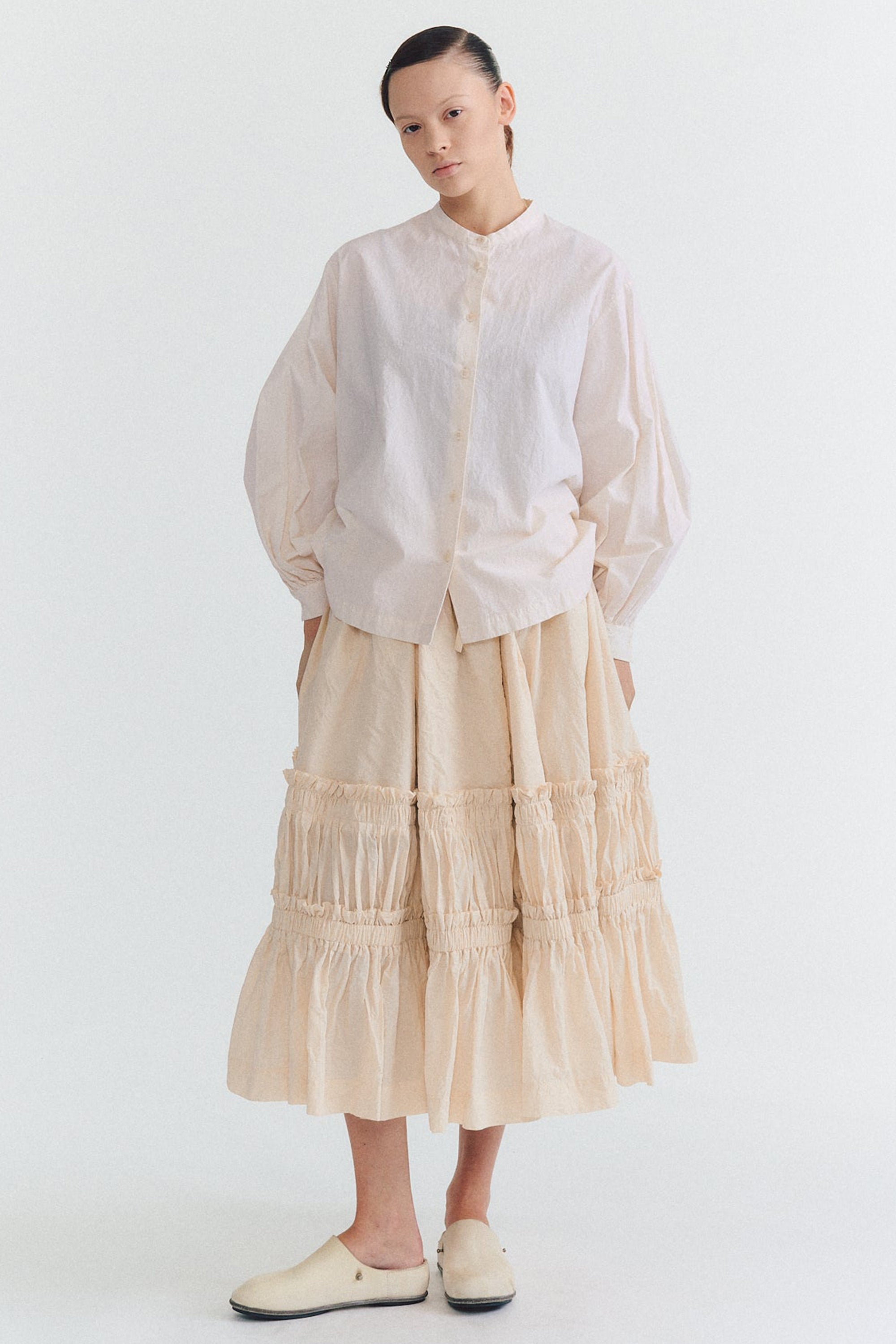 biggy grandad shirt h cotton natural