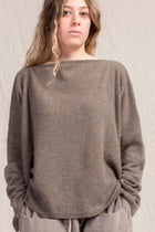 boatneck sweater cashmere marron glace