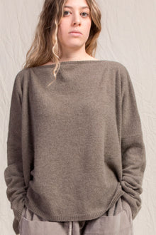 boatneck sweater cashmere marron glace