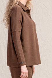 cardigan polo aperta jp chestnut