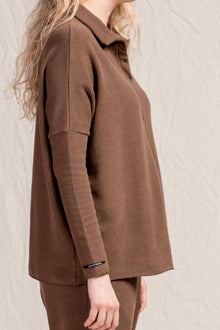 cardigan polo aperta jp chestnut