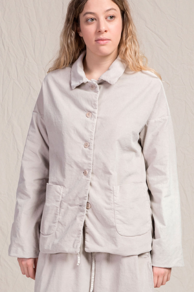 shirt loose blazer velvet oatmeal