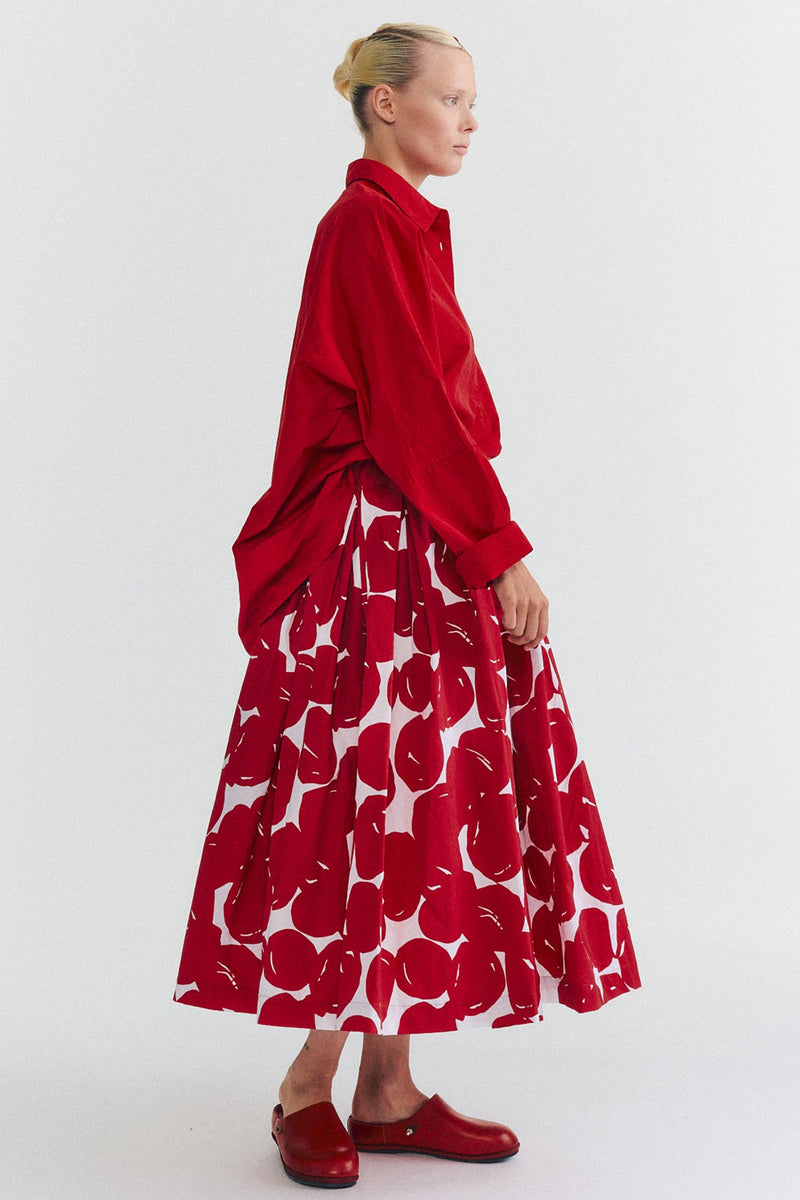 double rideaux skirt print red