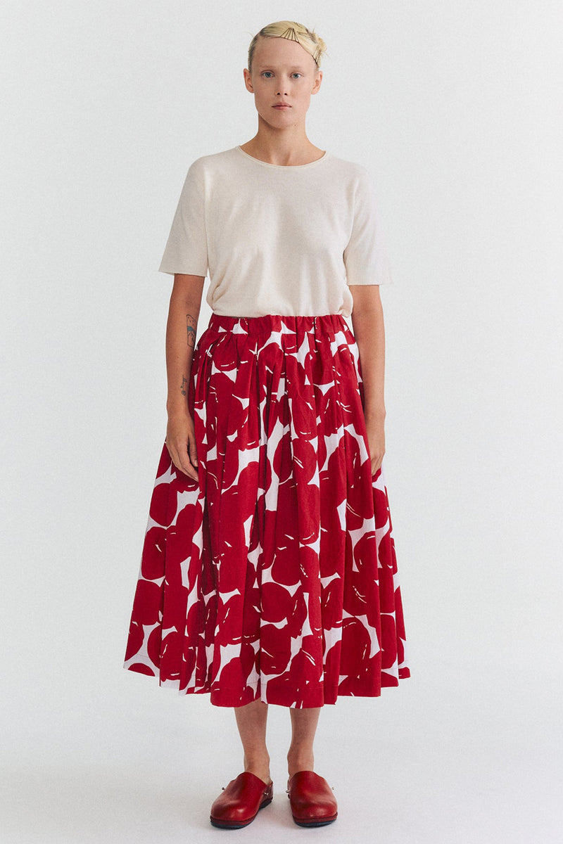 double rideaux skirt print red