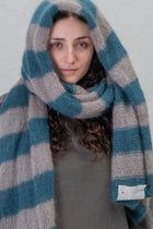 hk striped scarf plume mohair silk teal