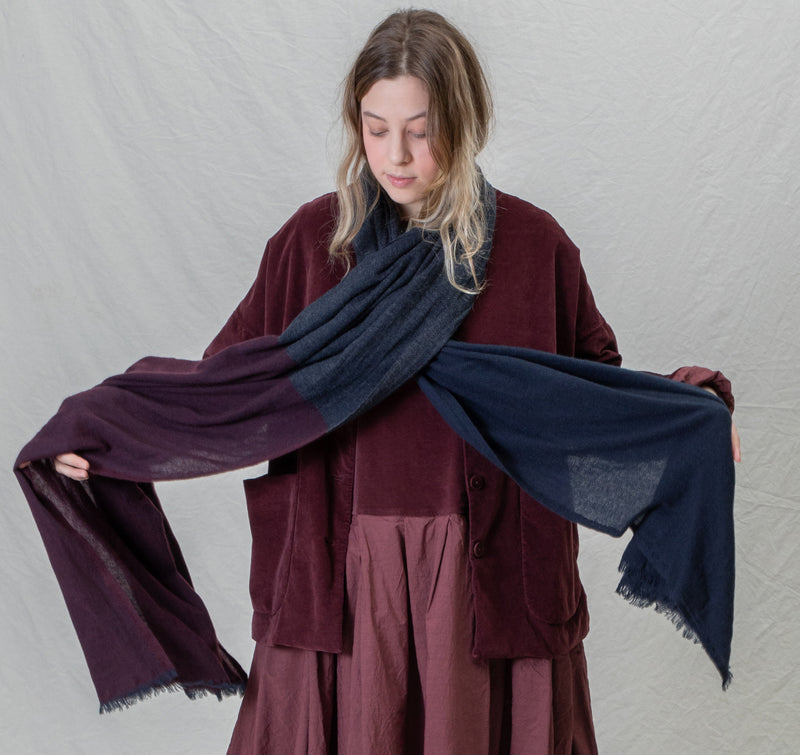 ws cashmere silk scarf wine