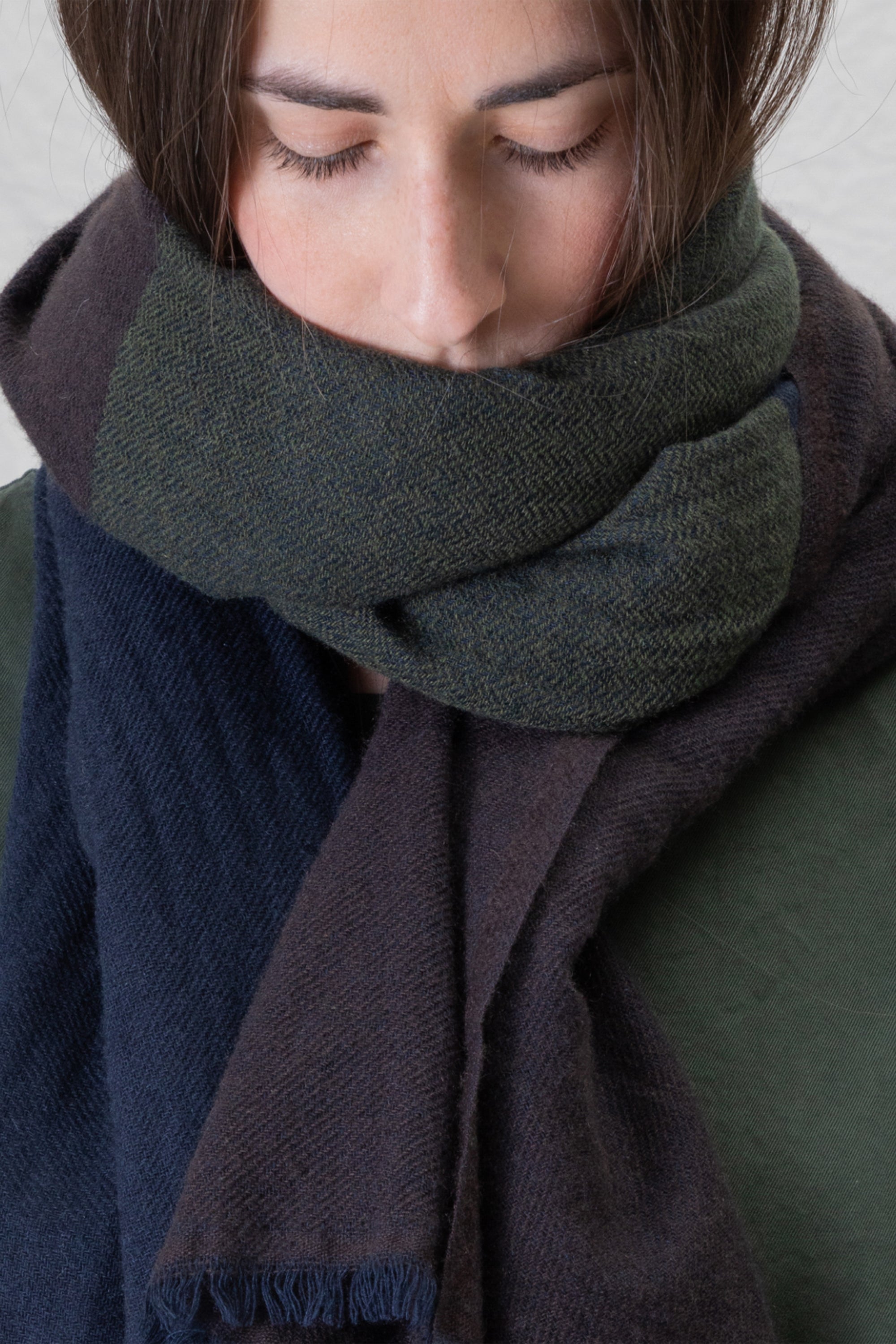 ws cashmere silk scarf forest