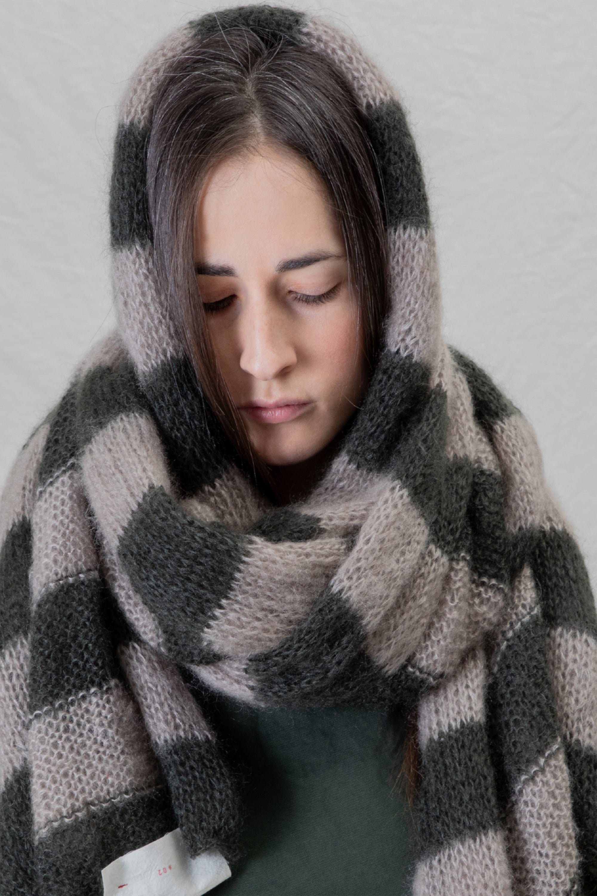 hk striped scarf plume mohair silk forest
