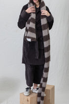 hk striped scarf plume mohair silk brown