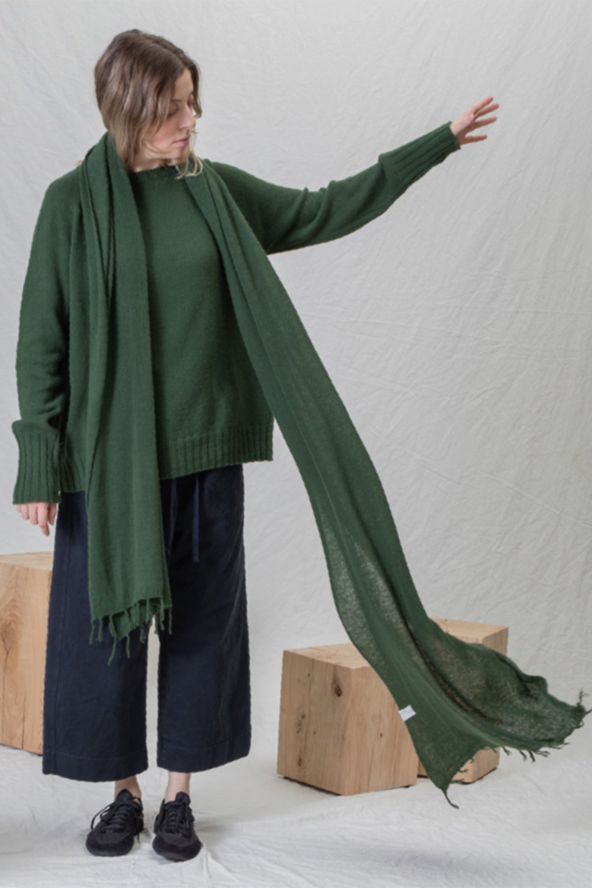 scarf sciarpa frange ws cashmere forest