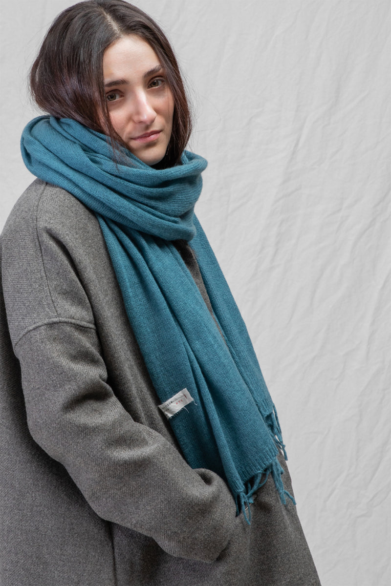 scarf sciarpa frange ws cashmere teal