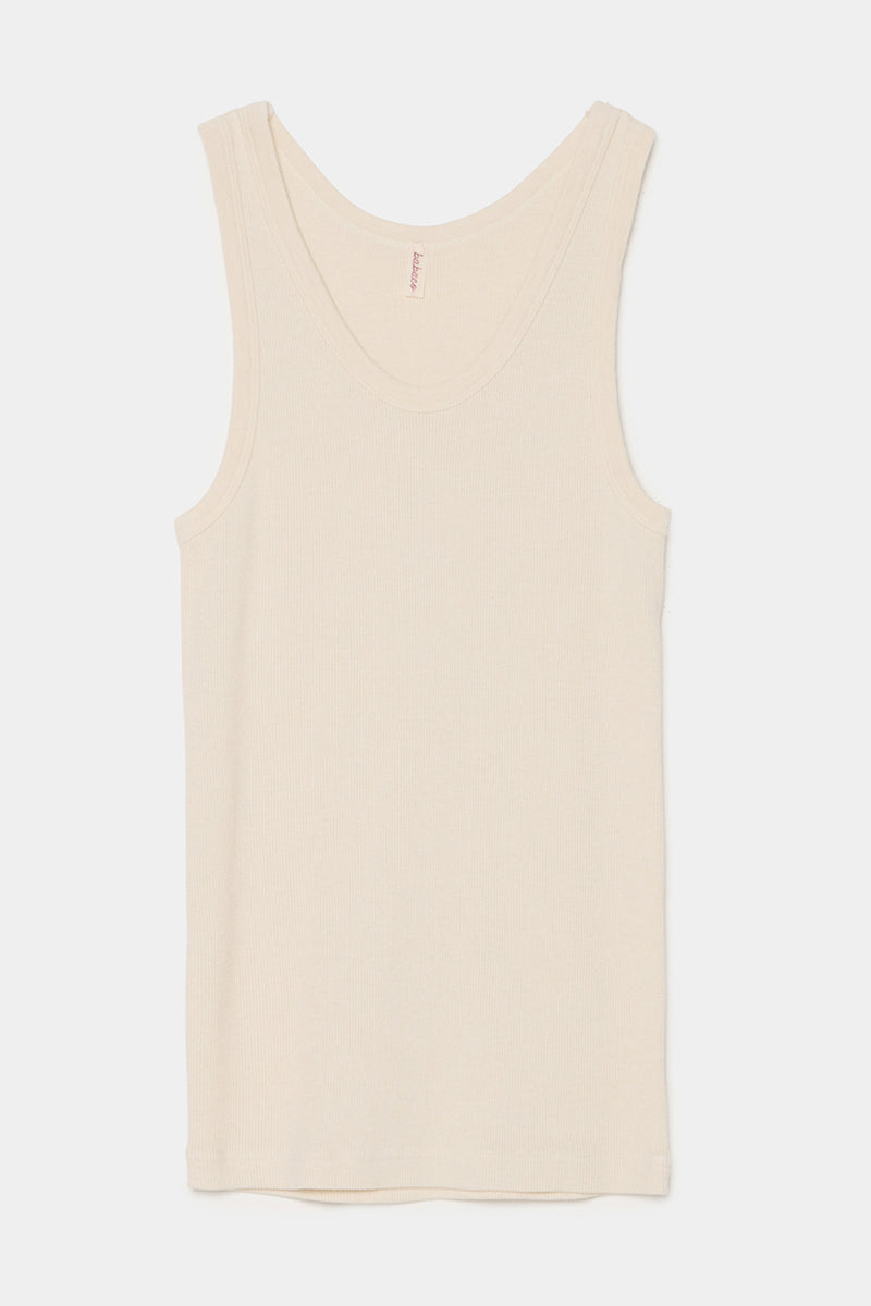 rib tank top ivory