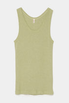 rib tank top light olive