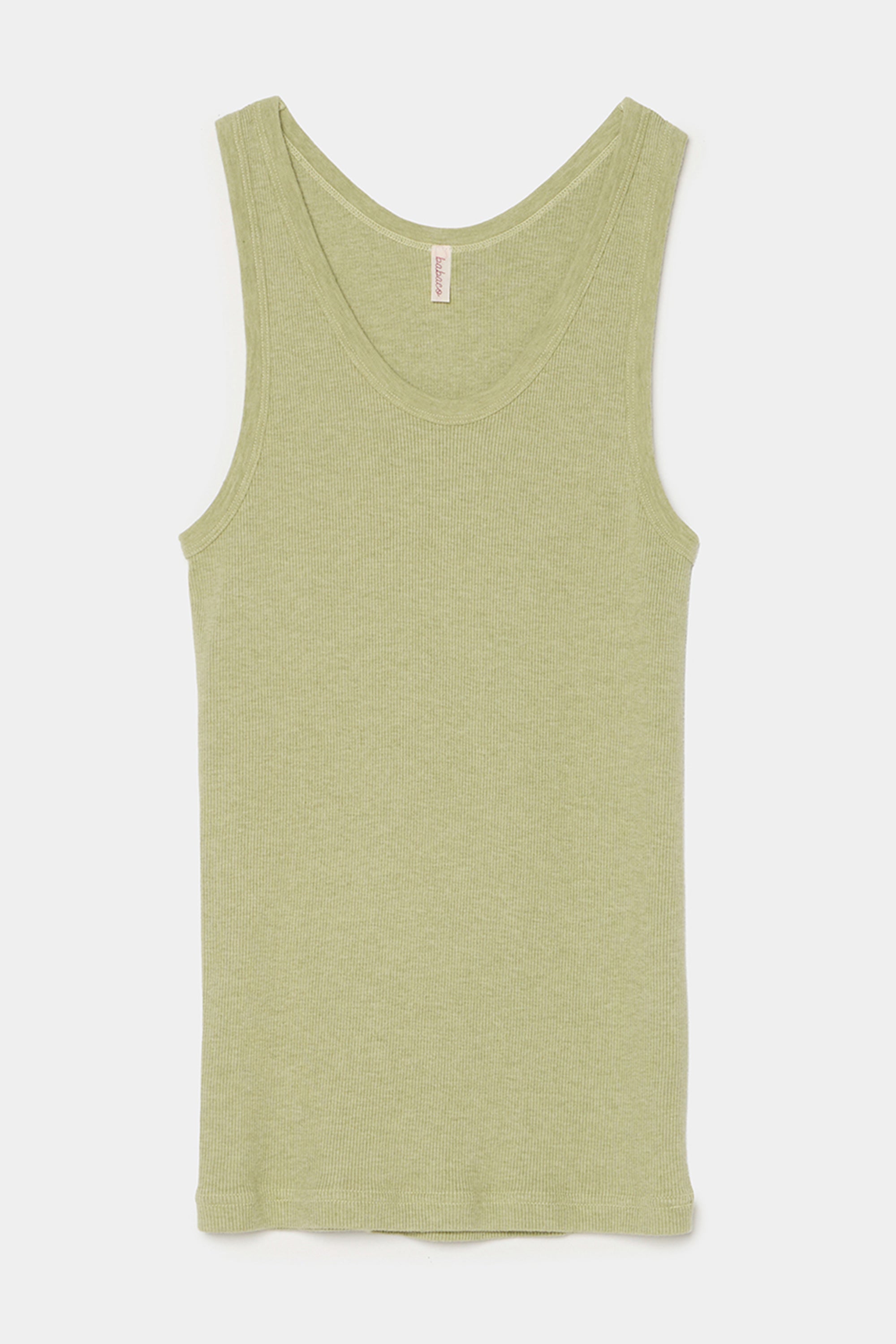 rib tank top light olive