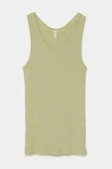 rib tank top light olive