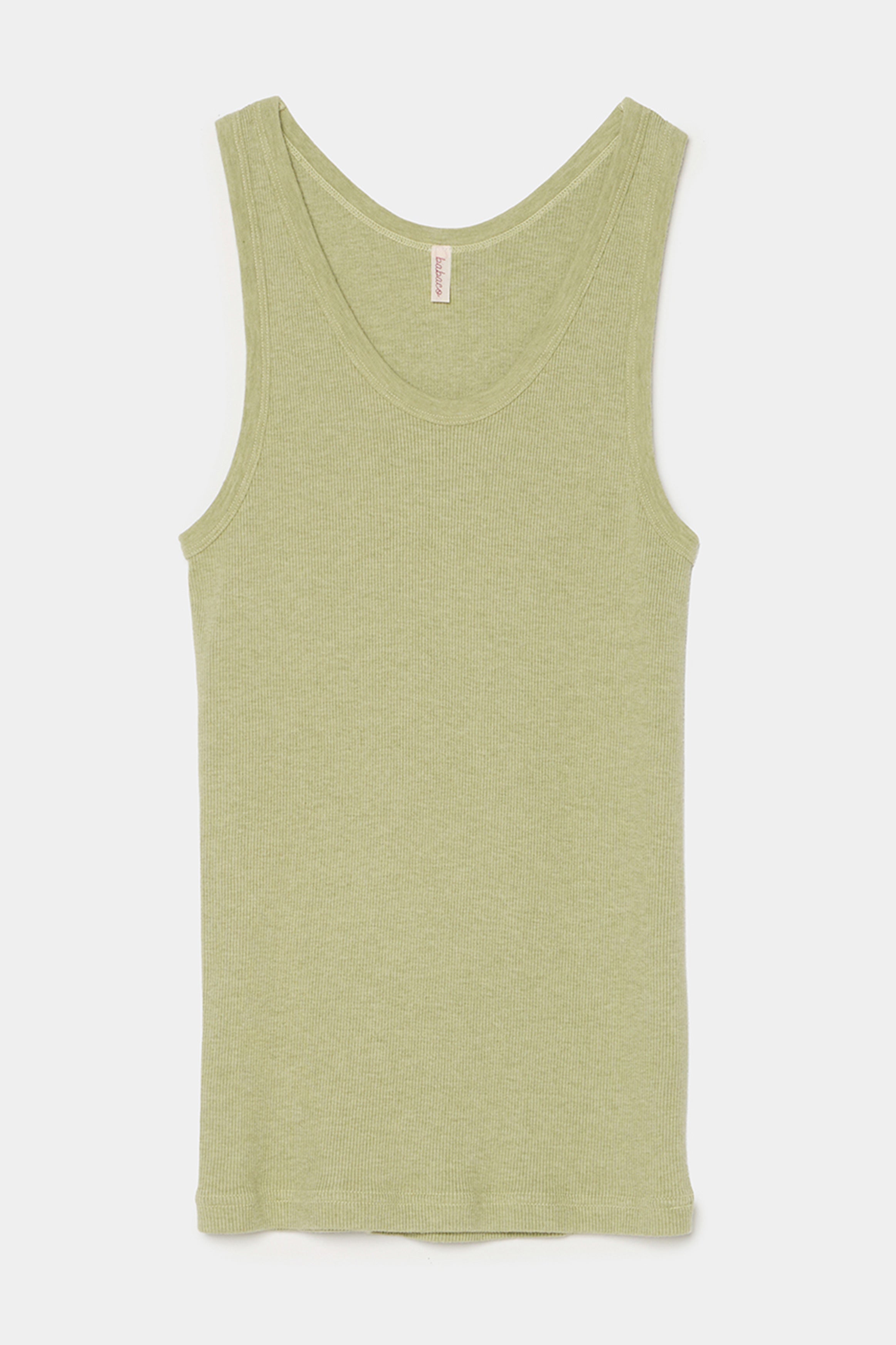 rib tank top light olive