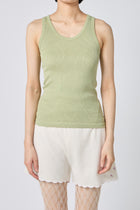 rib tank top light olive