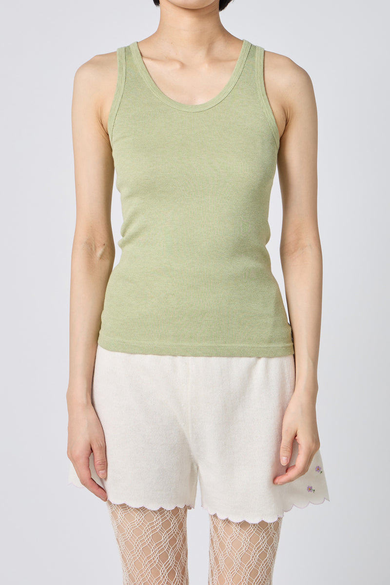 rib tank top taupe brown